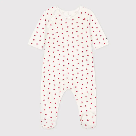 Fluwelen Babypyjama Met Hartjesprint