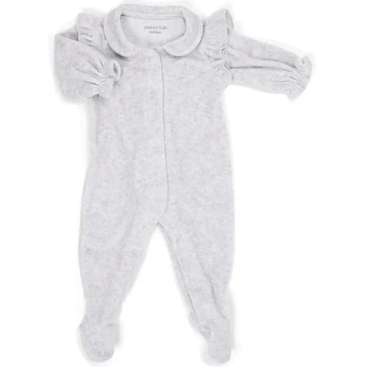 Babypakje In Superzachte Velours Grey Melange Met Ruffles