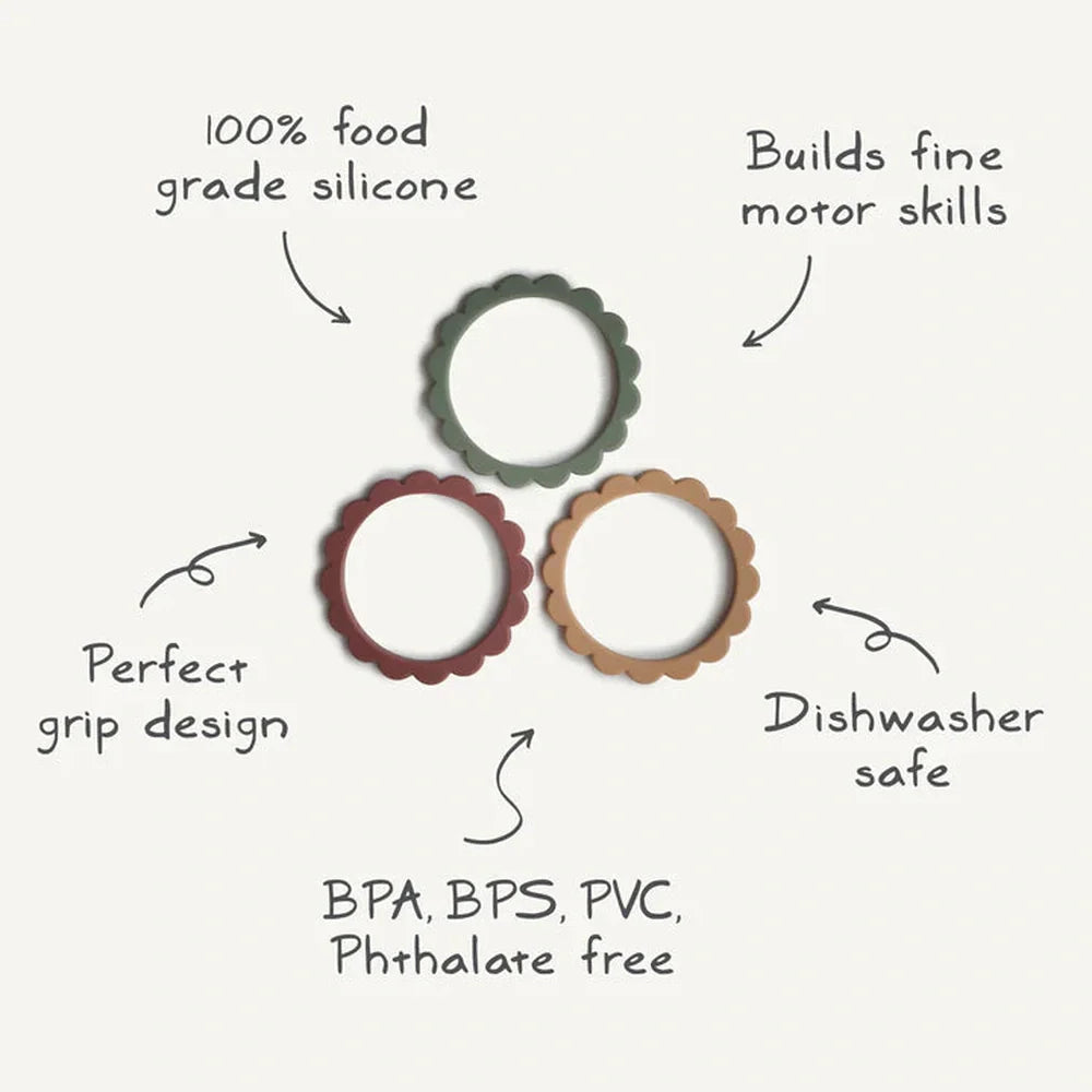 Mushie Bijtring Armband - Rose/Blush/Sand