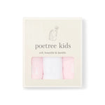 Poetree Kids 3 Hydrofiele Doeken 60x60cm - Pink & White