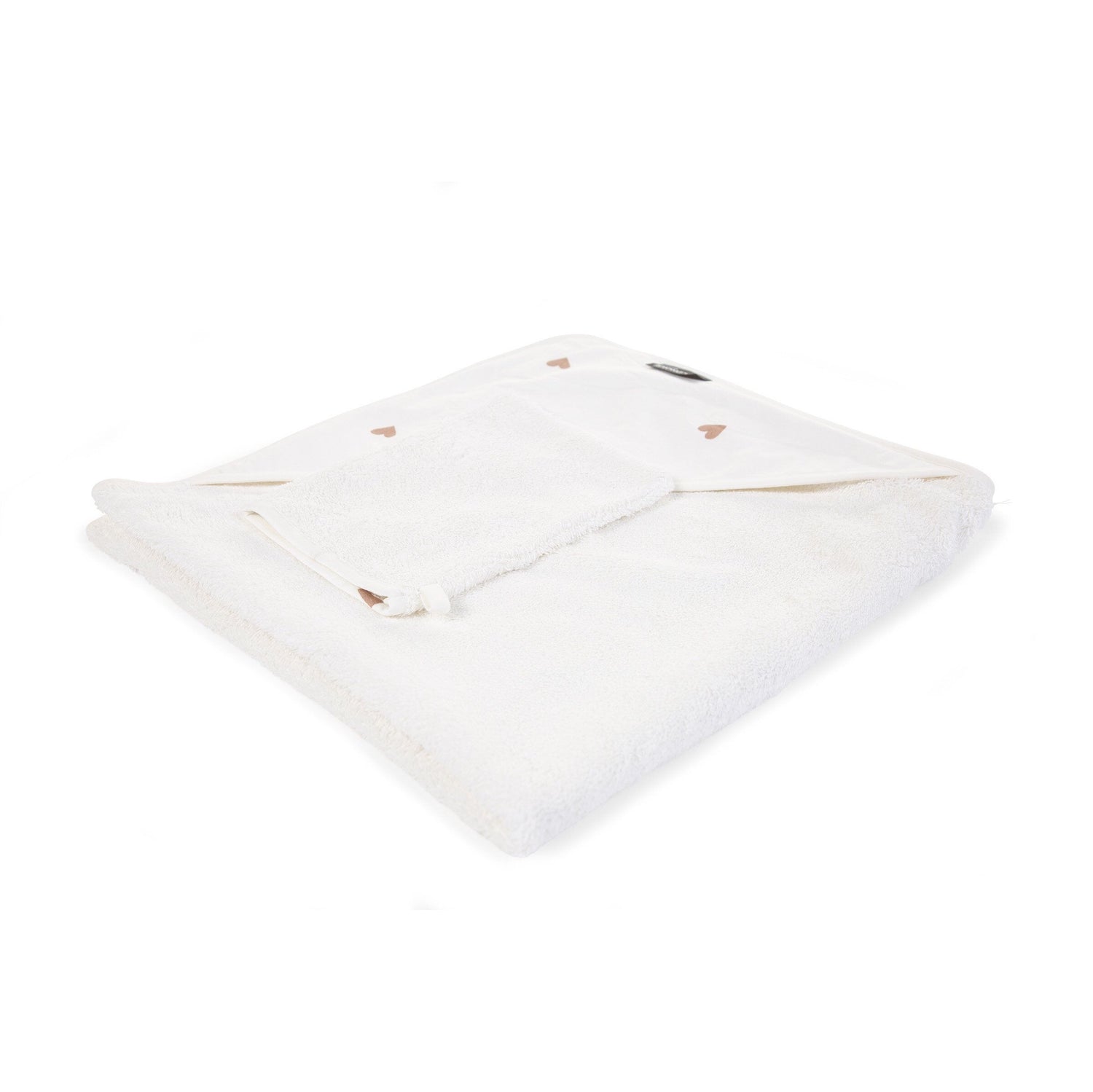 Childhome Badcape En Washandje - Jersey/Hartjes