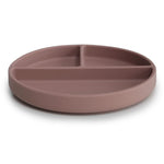 Mushie Siliconen Bord Met Verdeelvakjes En Zuignap - Cloudy Mauve