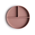 Mushie Siliconen Bord Met Verdeelvakjes En Zuignap - Cloudy Mauve
