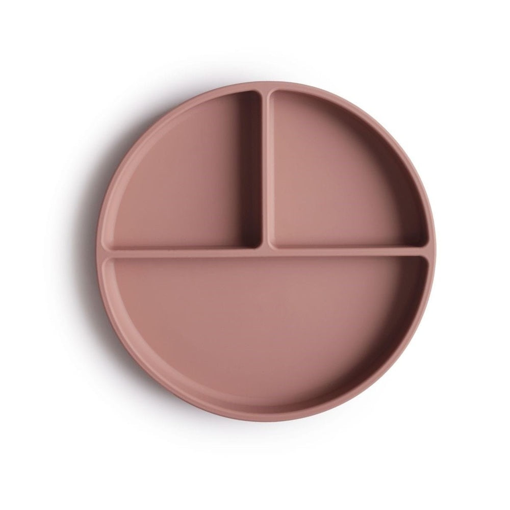 Mushie Siliconen Bord Met Verdeelvakjes En Zuignap - Cloudy Mauve