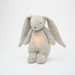 Moonie Konijn The Humming Bunny Organic 2.0 - Grey Natur | Witte Ruis Knuffel Met Lichtje