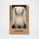 Moonie Konijn The Humming Bunny Organic 2.0 - Grey Natur | Witte Ruis Knuffel Met Lichtje