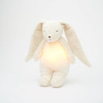 Moonie Konijn The Humming Bunny Organic 2.0 - Polar Natur | Witte Ruis Knuffel Met Lichtje