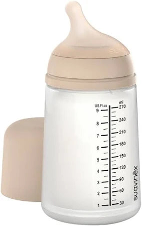 Suavinex - Anti-Koliek Zero.Zero Zuigfles - Medium Flow M - 270ml - +3m - Sand