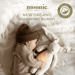 Moonie Konijn The Humming Bunny Organic 2.0 - Polar Natur | Witte Ruis Knuffel Met Lichtje