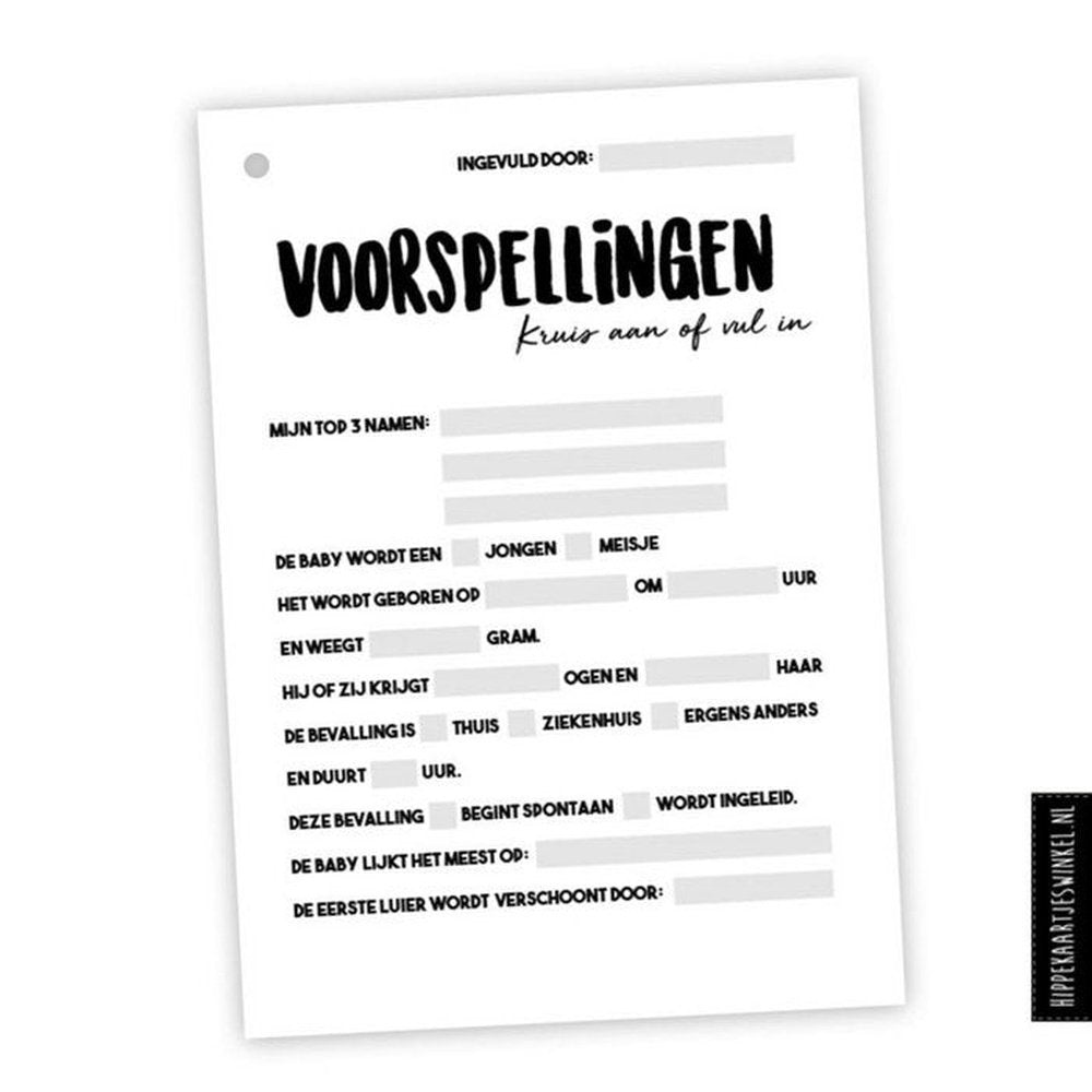 BABYSHOWERBOEK INVULKAARTEN - GROEN