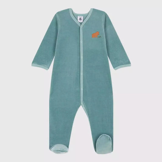 Pyjama bébé en velours à imprimé ours