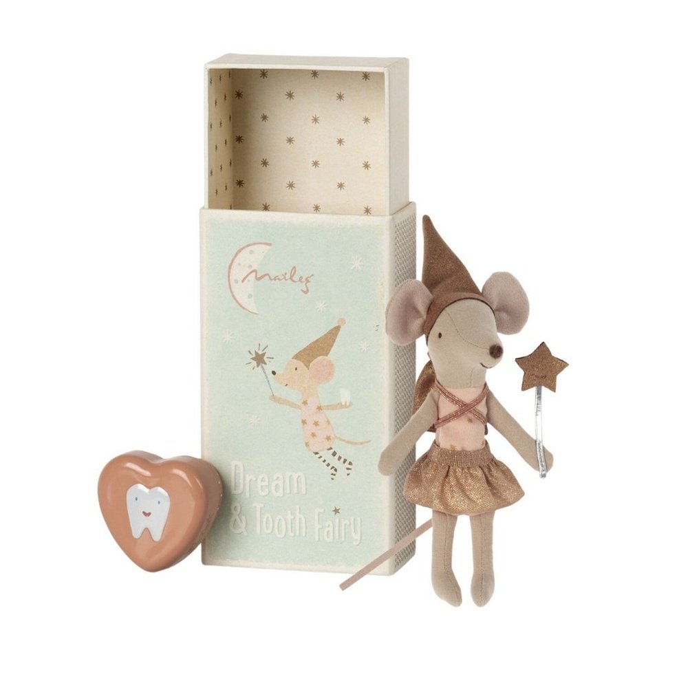 TOOTH FAIRY MOUSE IN MATCHBOX- ROSE